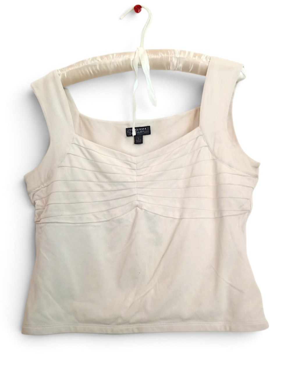 Classiques Entier Ruched Tank Top Beige Stretchy Cropped 90s Classic Neutrals LG